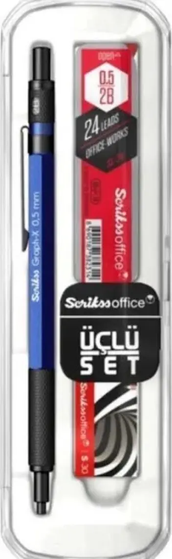 Scrikss Graph-X Metal Versatil Kalem Seti 0.5 Mm Mavi