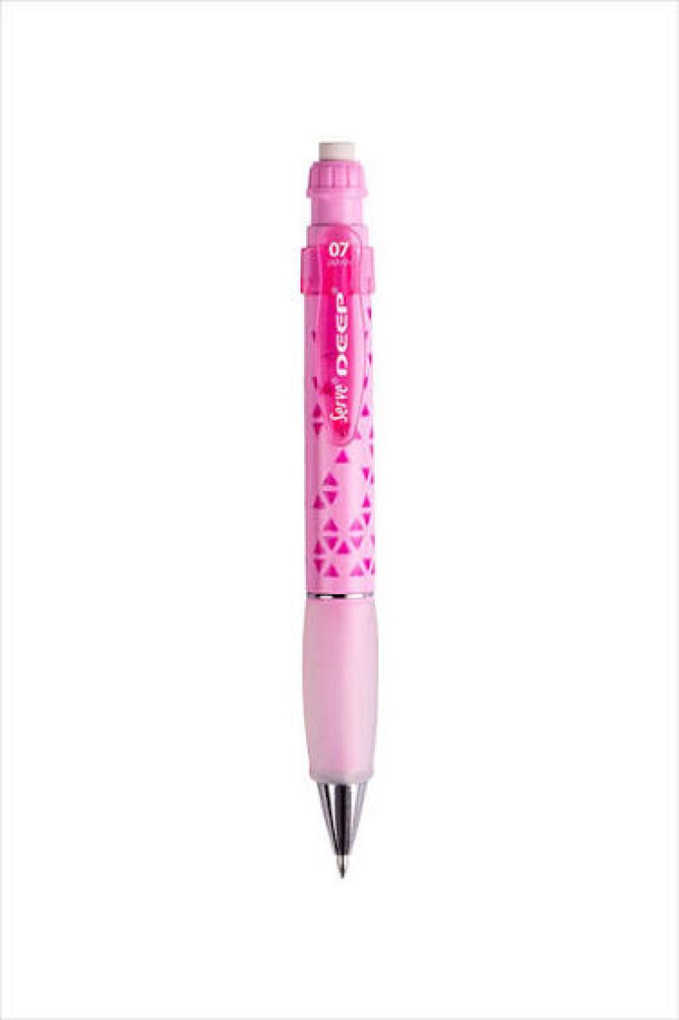 Serve Deep 0.7 mm Şeker Pembe Kauçuk Tutuşlu Mekanik Kurşun Kalem – Okul ve Ofis Kullanımına Uygun Dayanıklı Tasarım