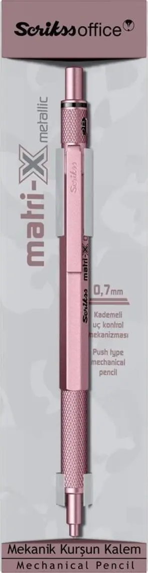 Scrikss Matri-X Versatil 0.7 mm Açık Pembe Şeffaf Ambalaj 5604