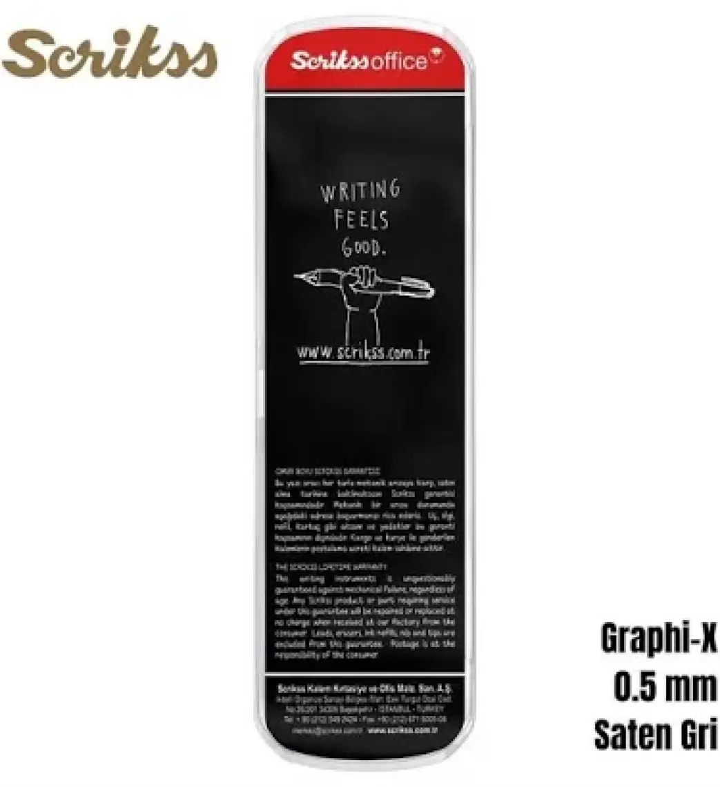 Scrikss Saten Gri Graph-x 0.5 mm Kalem Silgi Uç Seti