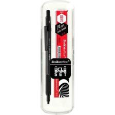 Scrikss Graph-X 0.5 mm 3'lü Antrasit Versatil Kalem Seti