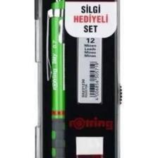 Rotring Tikky Okul Seti 0.7 mm Koyu Yeşil Versatil Kalem + Silgi + Uç