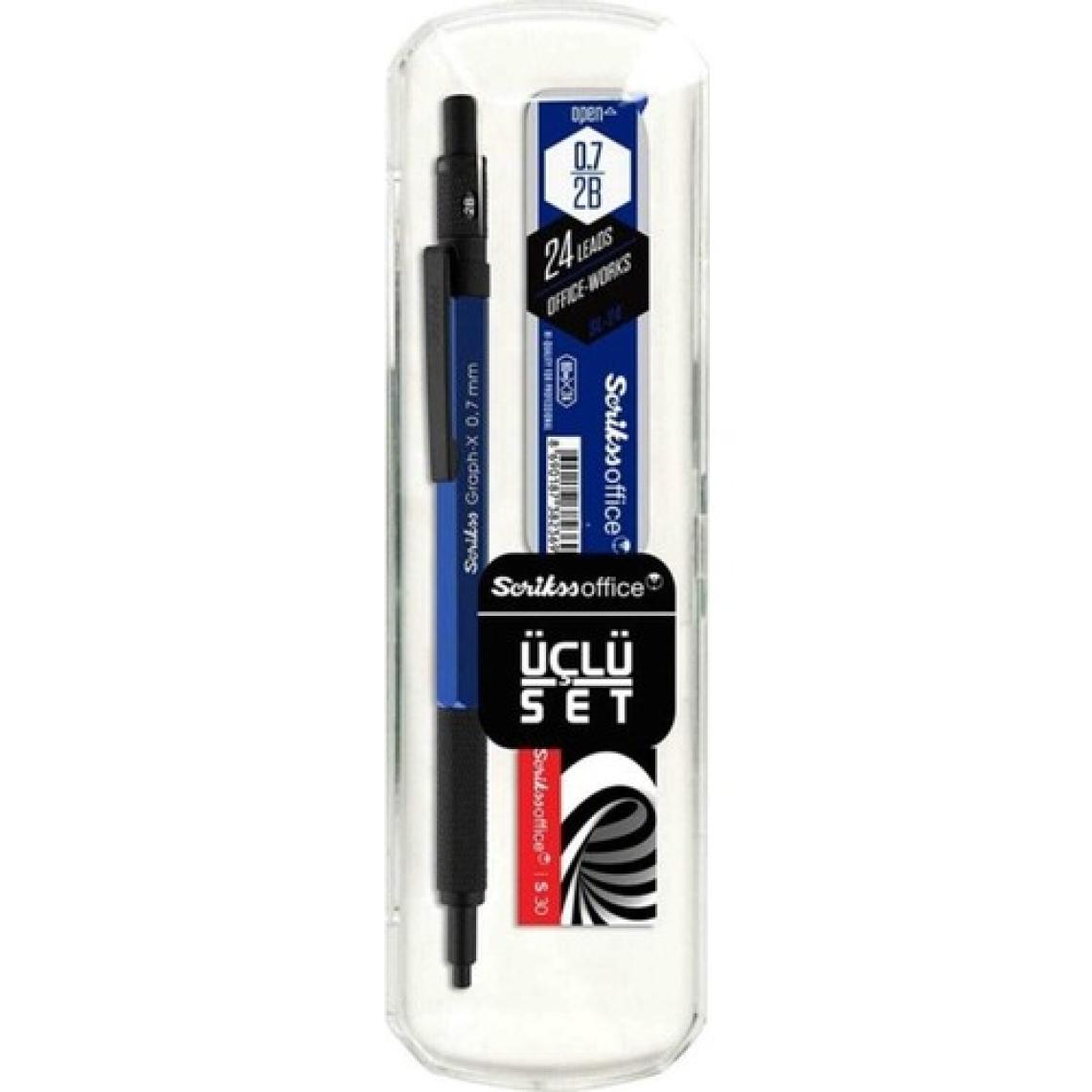 Scrikss Graph-X Metal Versatil Kalem Seti 0.7 Mm Mavi