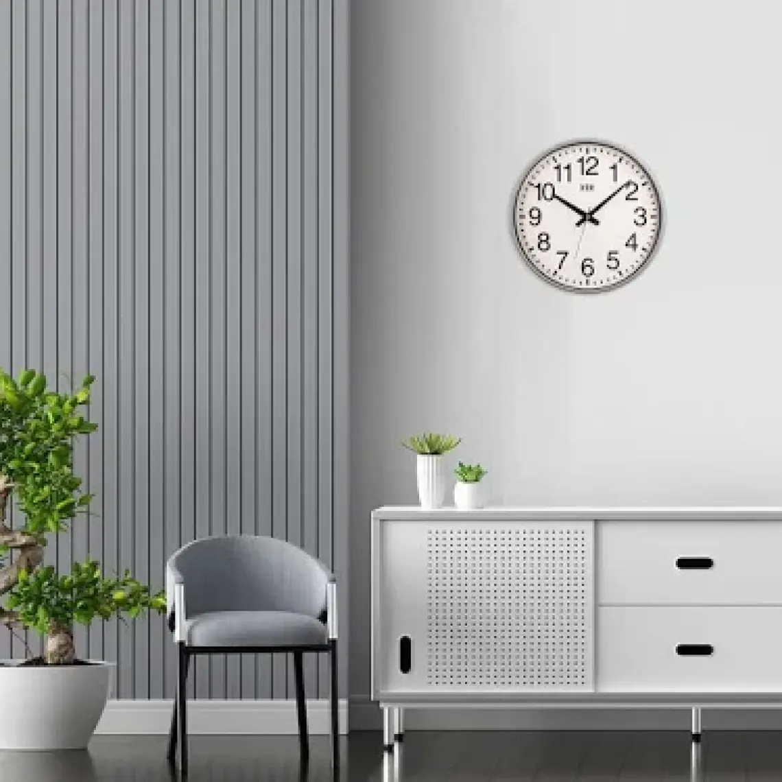 Klik Simplex Gri Minimalist Duvar Saati