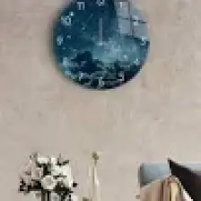 Saban Duvar Saati - Cam - Sessiz Akar - Model 12 Çap 27