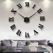 Wooden Factory Time Collection 3d Roma Rakamlı Duvar Saati (Siyah)