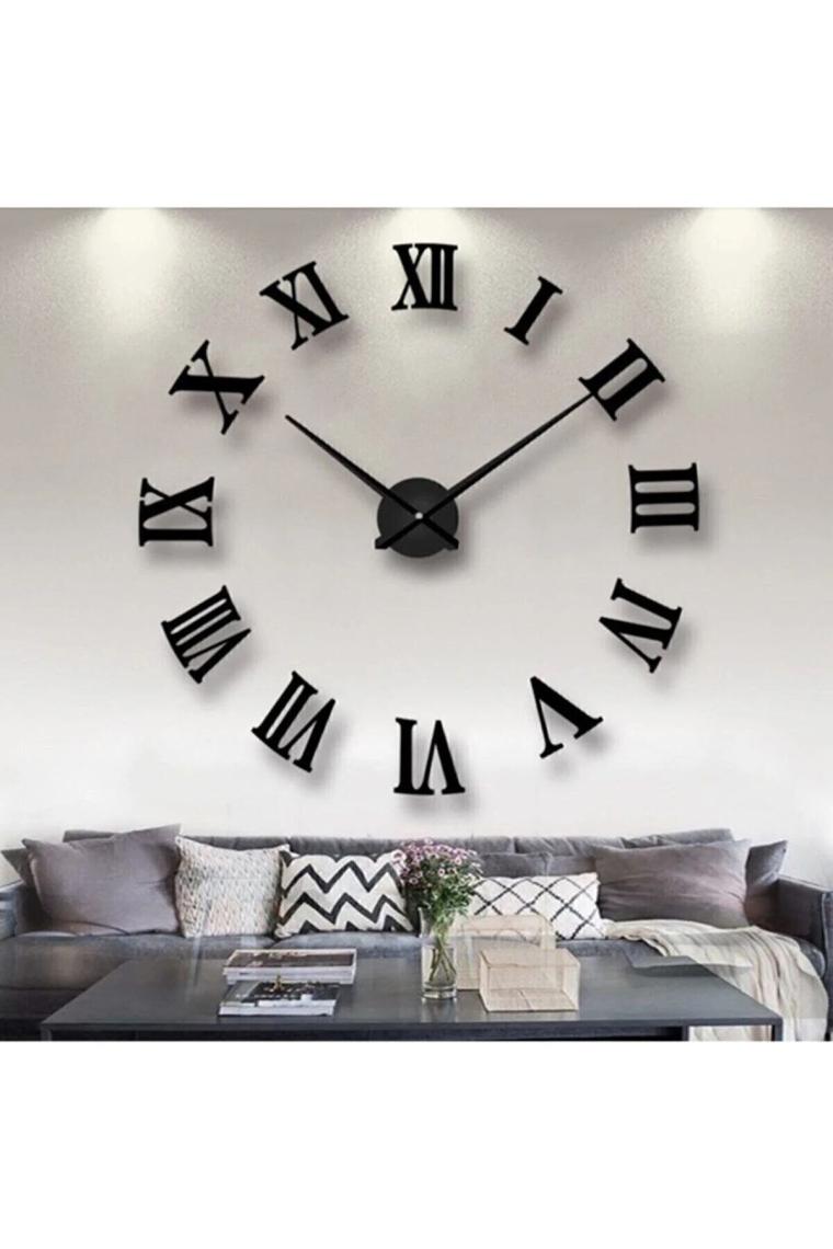 Wooden Factory Time Collection 3d Roma Rakamlı Duvar Saati (Siyah)