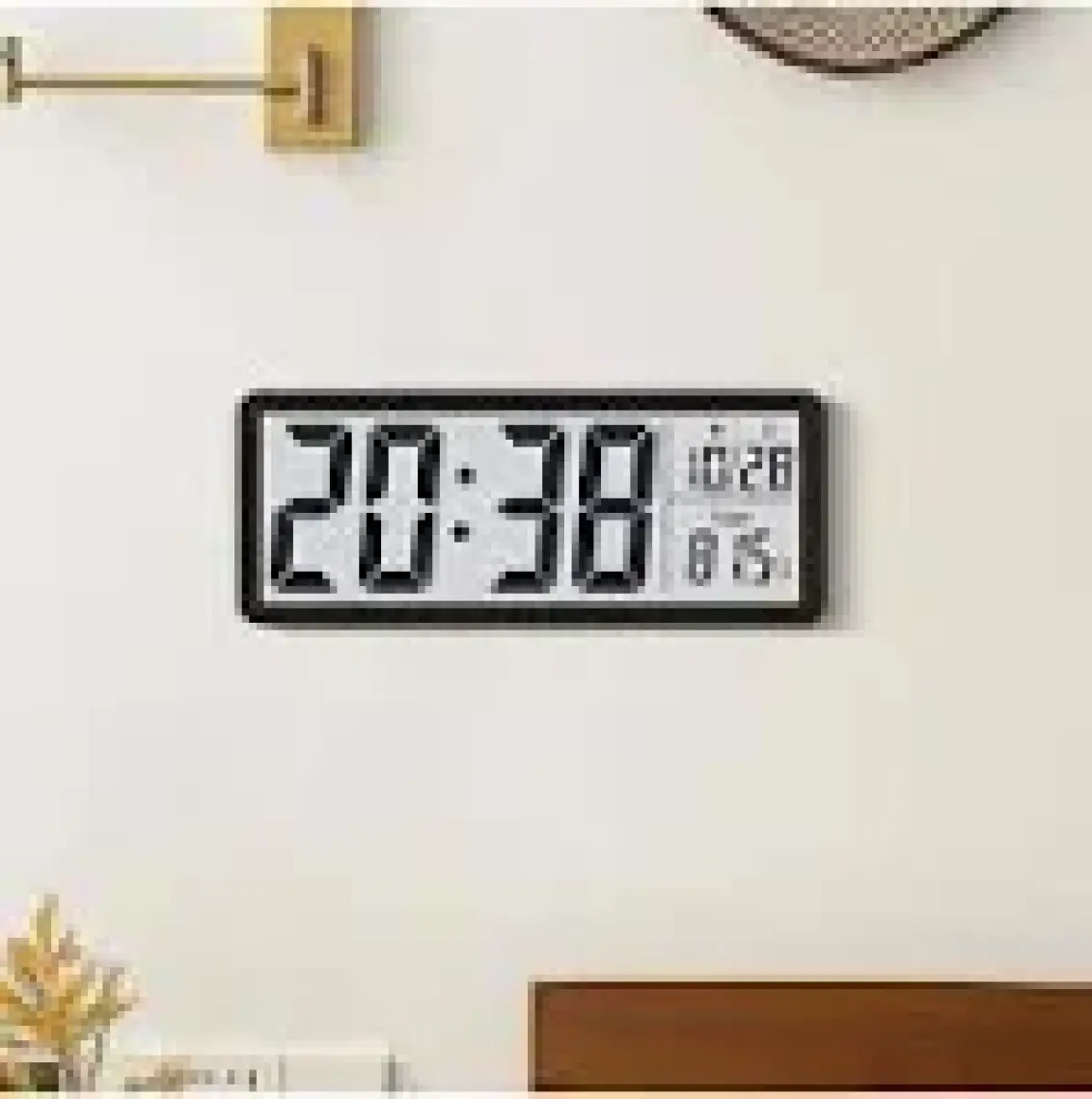 Hymark LCD Ekran 20 x 8 cm Dijital Duvar Saati