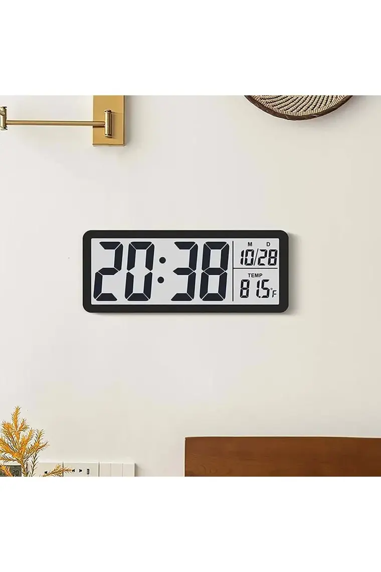 Hymark LCD Ekran 20 x 8 cm Dijital Duvar Saati