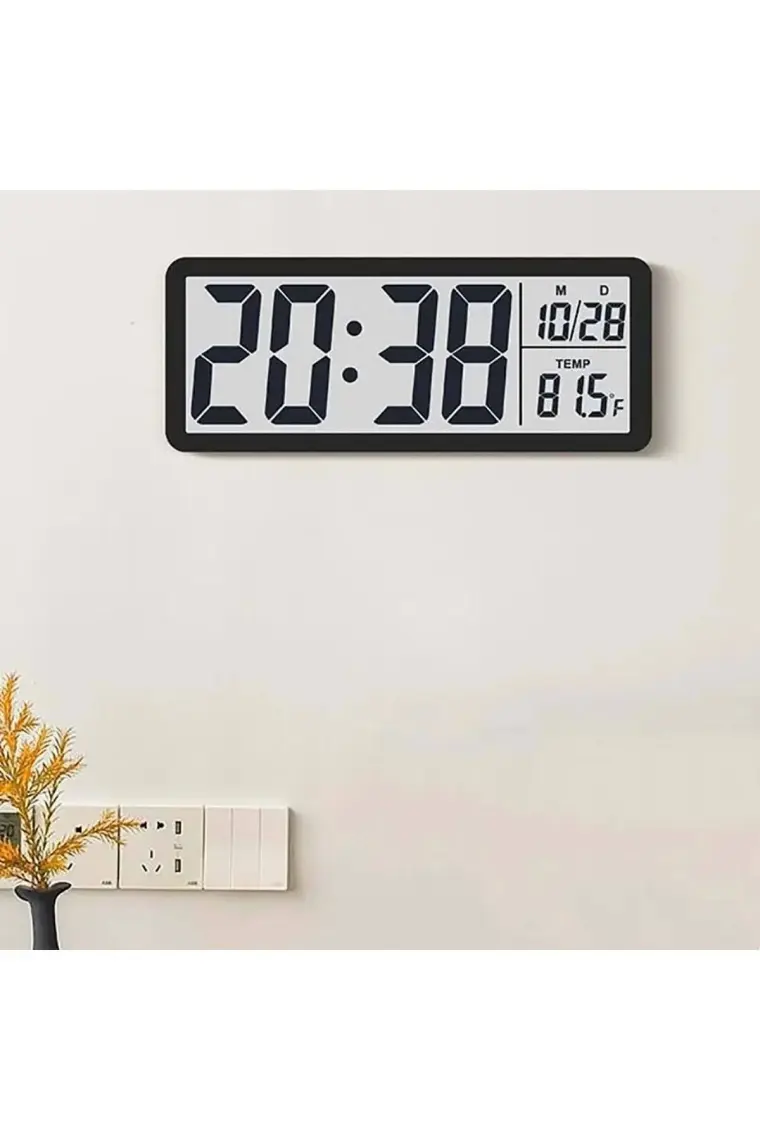 Hymark LCD Ekran 20 x 8 cm Dijital Duvar Saati