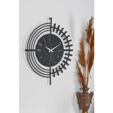 Muyika Dubai Yeni Koleksiyon Dekoratif Metal Siyah Duvar Saati 41X41CM Sessiz Mekanizma Mds-41
