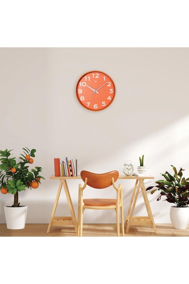 Klik Dekoratif Duvar Saati - Turuncu - 38 cm