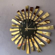 AA Shop Siyah Gold Aynalı Pleksi Piyano Model Sayılı Ev Hediyelik Duvar Saati