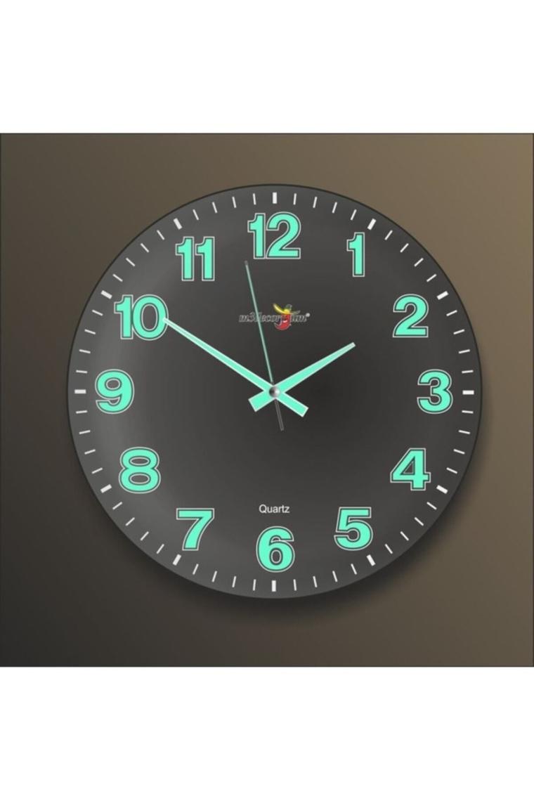 M3 Decorium Siyah Zeminli Bombe Camlı Gece Parlayan Fosforlu 35CM Duvar Sa...