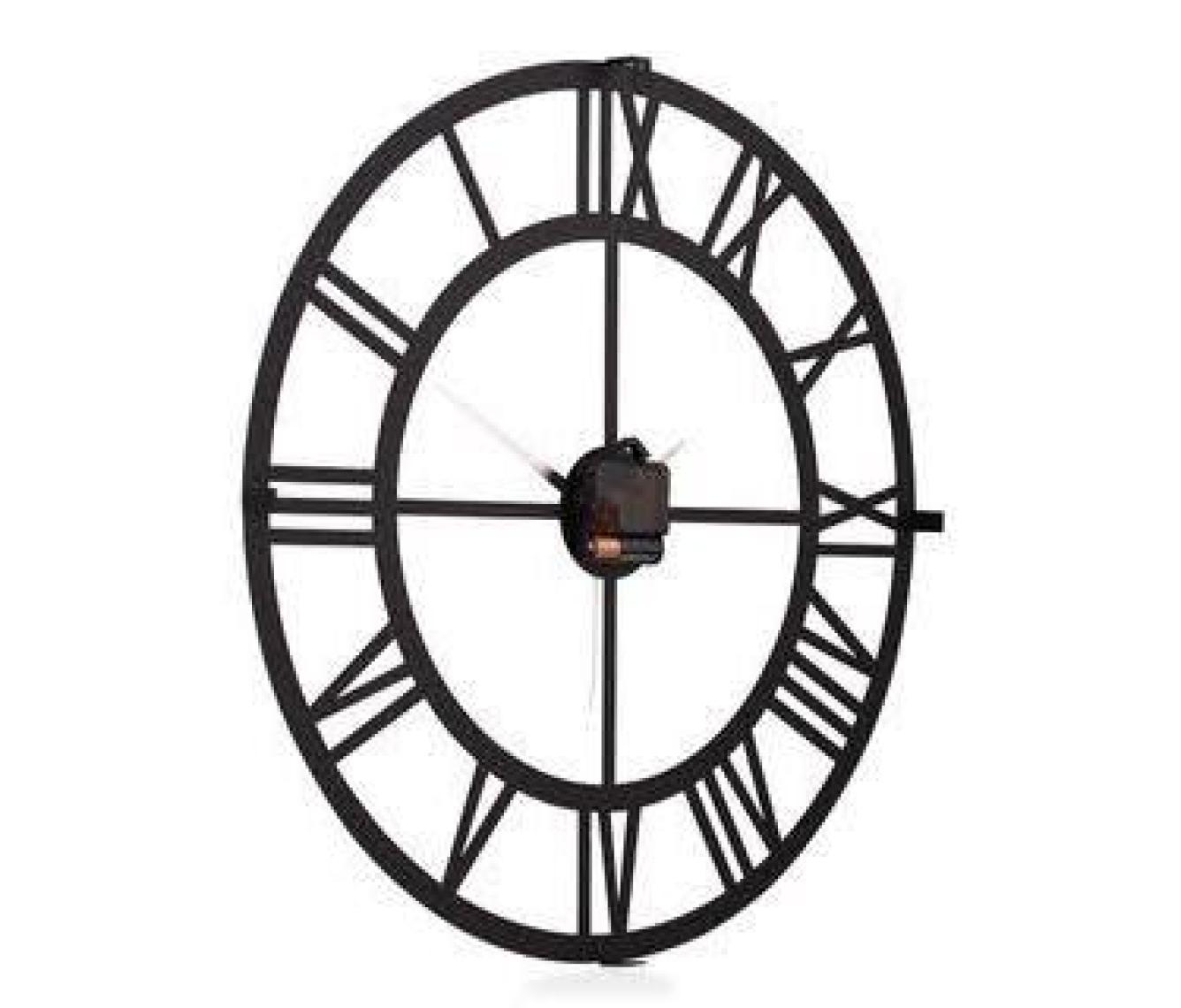 Muyika Roma Rakamlı Metal Siyah Duvar Saati 50X50Cm Mds-50