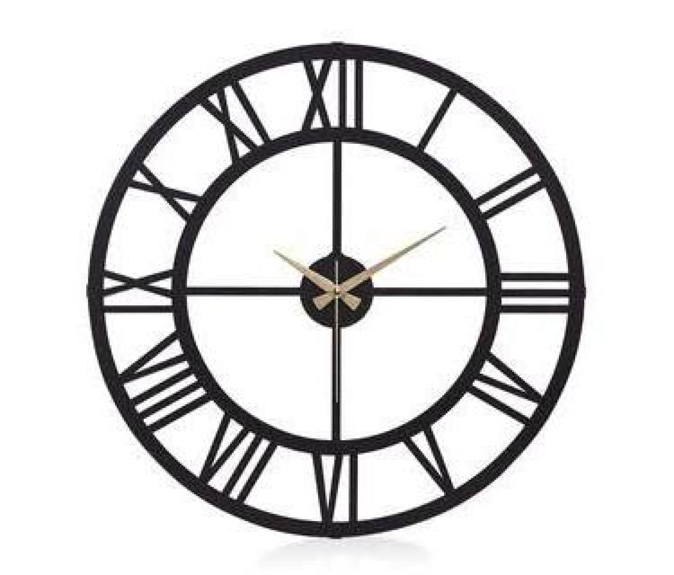 Muyika Roma Rakamlı Metal Siyah Duvar Saati 50X50Cm Mds-50