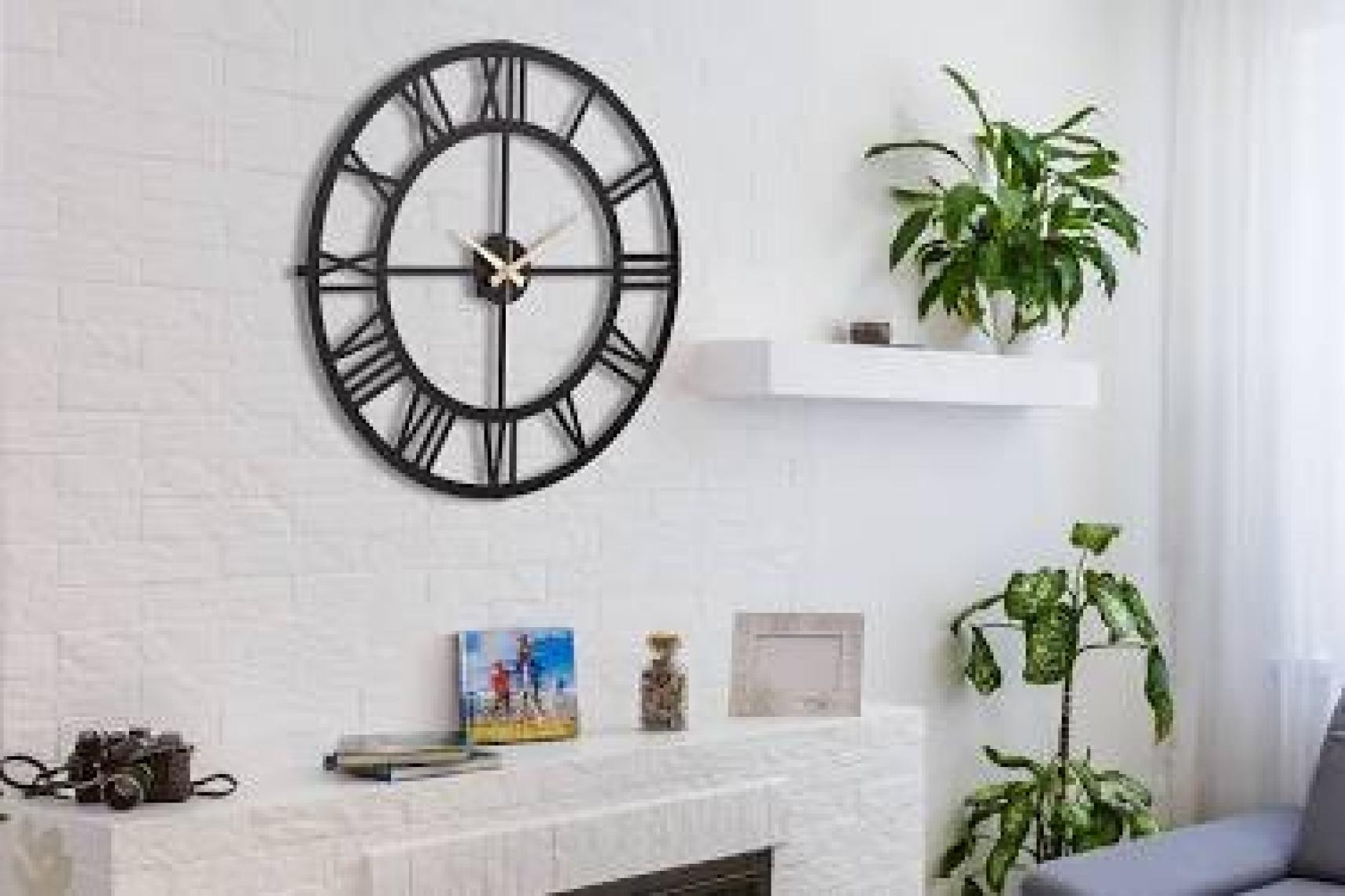 Muyika Roma Rakamlı Metal Siyah Duvar Saati 50X50Cm Mds-50