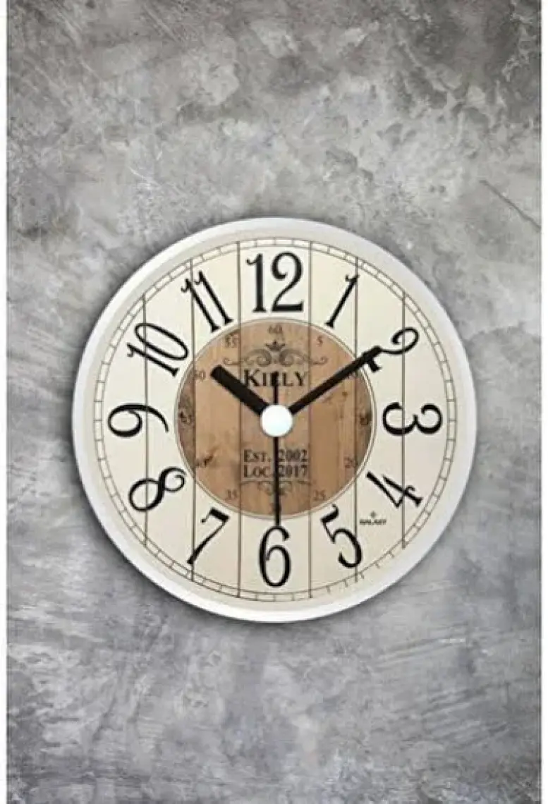 Muyika Kiely  Mıknatıslı Beyaz/kahve Buzdolabı Saati 11 cm Bds-Y