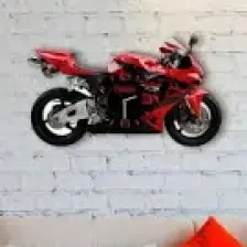 BK Kişiye Özel Motosiklet Tasarımlı Ahşap Duvar Saati-2