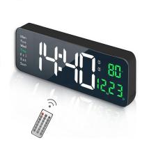 Upway Kumandalı Büyük  Hd LED Ekranlı Dijital Masa Duvar Saati Aynalı Elektronik Saat Sıcaklık Tarih