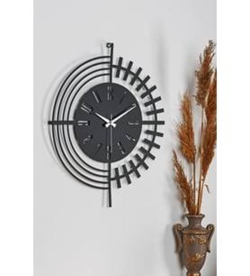 Muyika Design Muyika Dubai Metal Siyah Duvar Saati 50X50CM Sessiz Mekanizma Mds-50