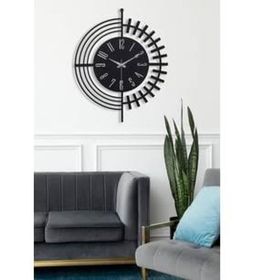 Muyika Design Muyika Dubai Metal Siyah Duvar Saati 50X50CM Sessiz Mekanizma Mds-50