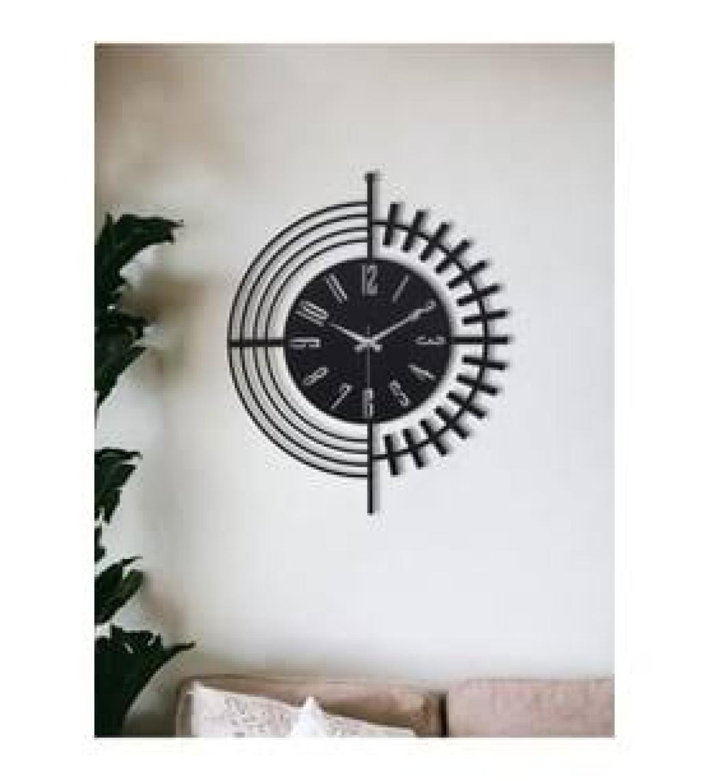 Muyika Design Muyika Dubai Metal Siyah Duvar Saati 50X50CM Sessiz Mekanizma Mds-50