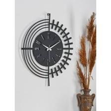 Muyika Design Muyika Dubai Metal Siyah Duvar Saati 50X50CM Sessiz Mekanizma Mds-50