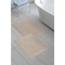 Class 2li 50x70 Cm Ayak Izli / Düz Banyo Paspas Havlu Seti Kum