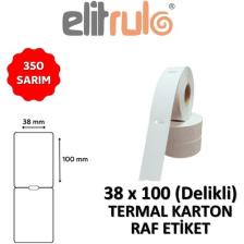 Elit Rulo Elitrulo Termal Karton Raf Etiketi 38MM x 100MM Delikli - 350 Adet