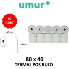 Umur Termal Yazar Kasa Pos Rulo 48 gr 10'lu 80 x 40 mt