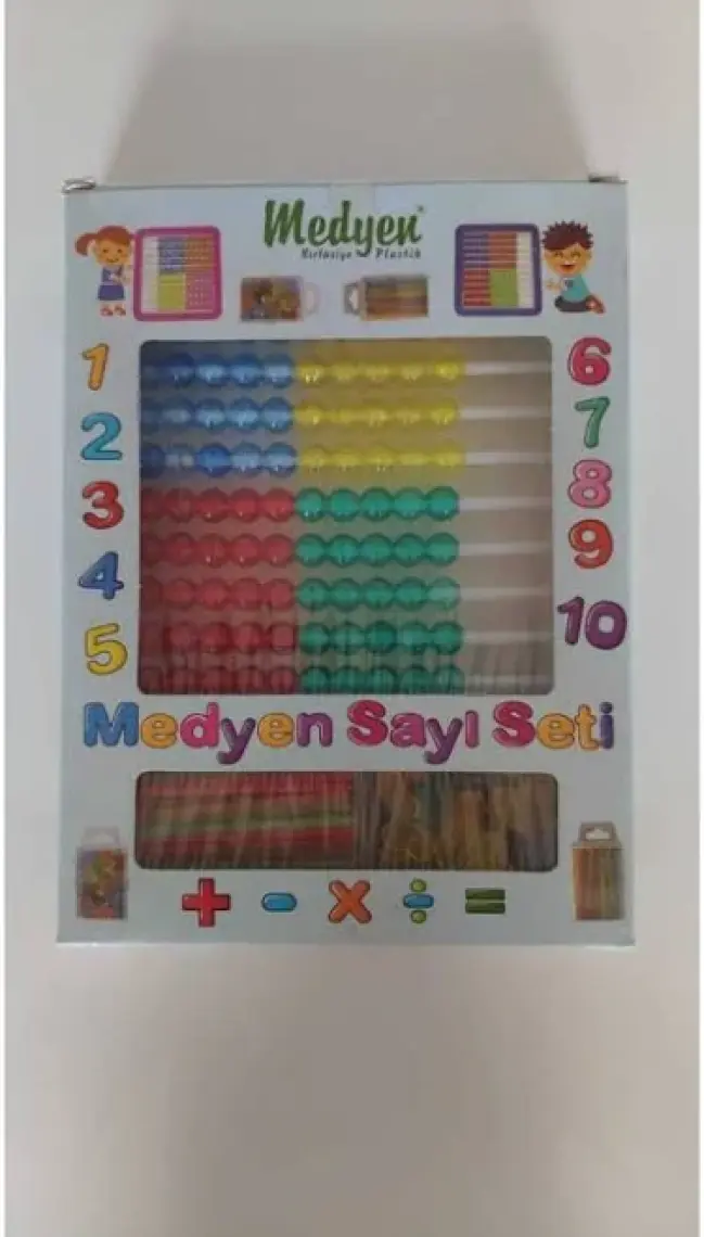 Medyen Sayı Seti -Sayı Boncuğu -Sayı Çubuğu -Sayı Fasülyesi Mavi