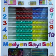 Medyen Sayı Seti -Sayı Boncuğu -Sayı Çubuğu -Sayı Fasülyesi Mavi