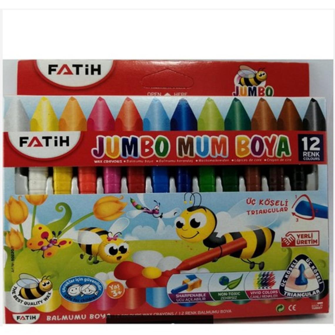 Kırtasiyeji Jumbo Mum Boya 12 Renk Fatih