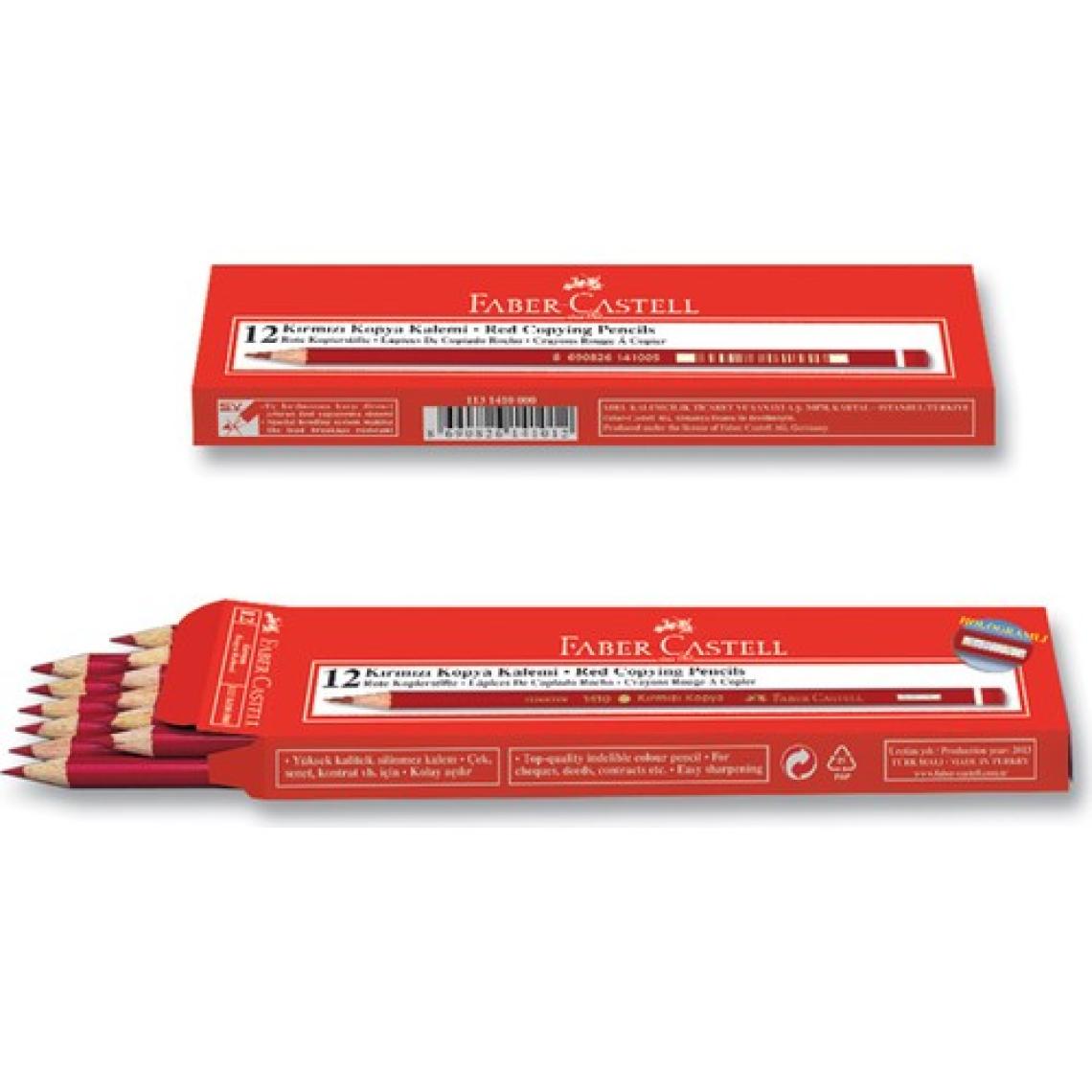 Faber-Castell Kırmızı Kopya Boya Kalemi , 12 adet