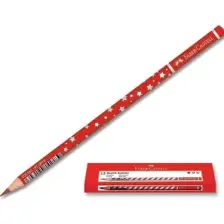 Faber-Castell Başlık Kalemi Yıldız Desenli Kırmızı 1131450001 12 Li (1 Paket 12 Adet)