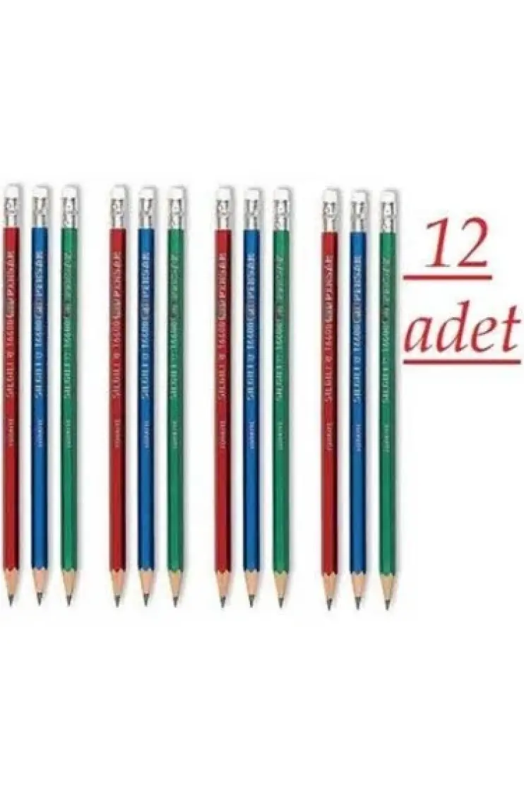 Faber-Castell Köşeli Silgili Kurşunkalem 12'li