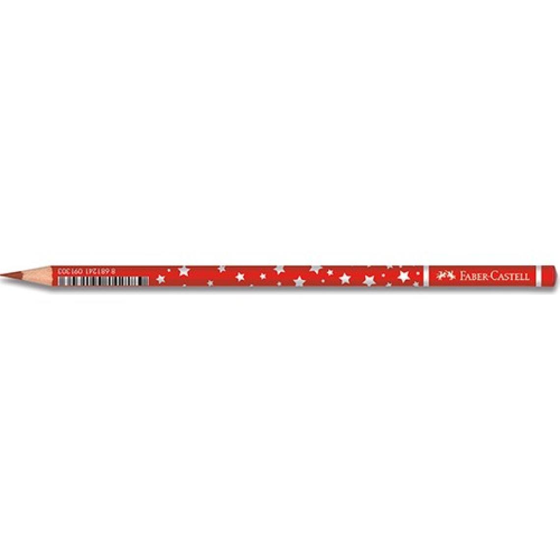 Faber-Castell Başlık Kalemi Yıldız Desenli Kırmızı 1131450001 12 Li (1 Paket 12 Adet)