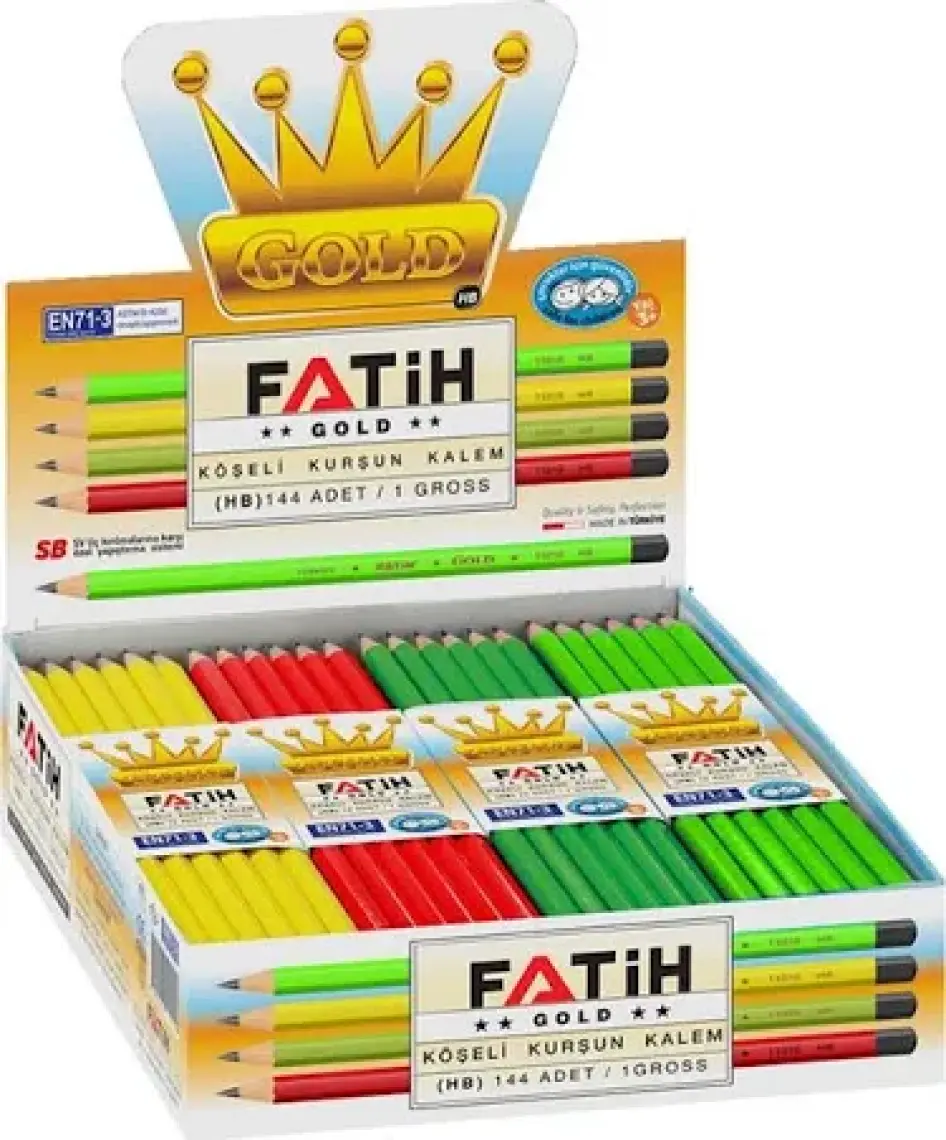 Fatih Gold Mercanlı Kurşun Kalem Asorti 12'li