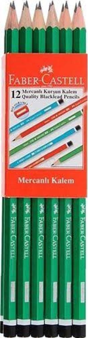 Faber-Castell Kırmızı Kopya Boya Kalemi 12'Li + Silgi + Kalemtıraş