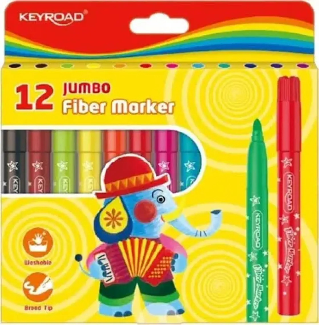 Keyroad Jumbo Fiber Marker Keçeli 12'li