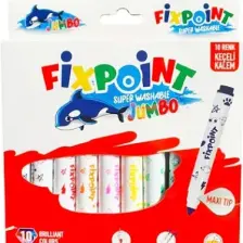 Fixpoint Jumbo Maxi Süper Yıkanabilir Keçeli Kalem 10 Renk P-5426