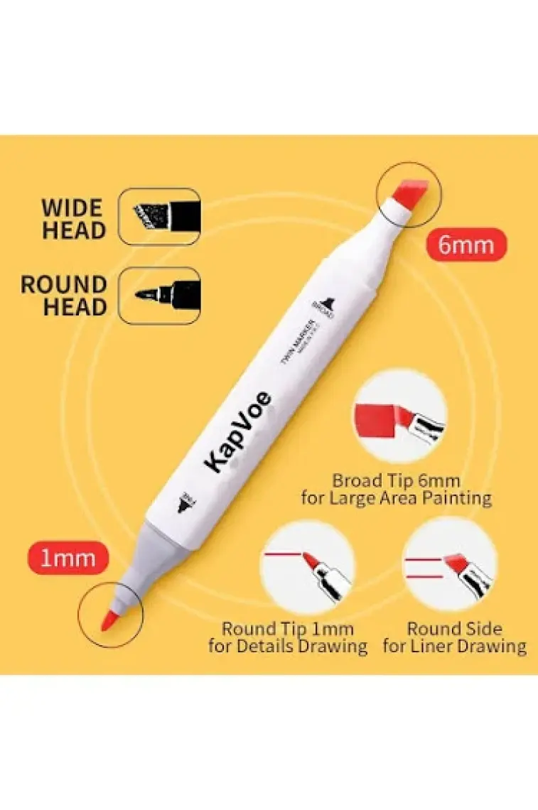 Kapvoe 168’LI Çift Uçlu Touch Marker Art Tasarım Kurecolor Twin Marker Kalem Seti Taşınabilir Çanta