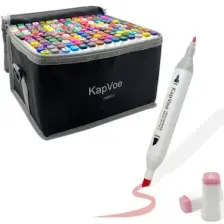 Kapvoe 168’LI Çift Uçlu Touch Marker Art Tasarım Kurecolor Twin Marker Kalem Seti Taşınabilir Çanta