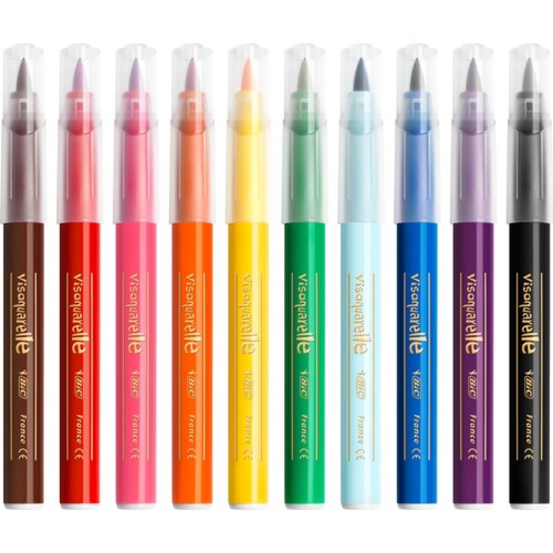 BIC Kids Visaquarelle Fırça Uçlu Keçeli Boya Kalemi 10 Renk