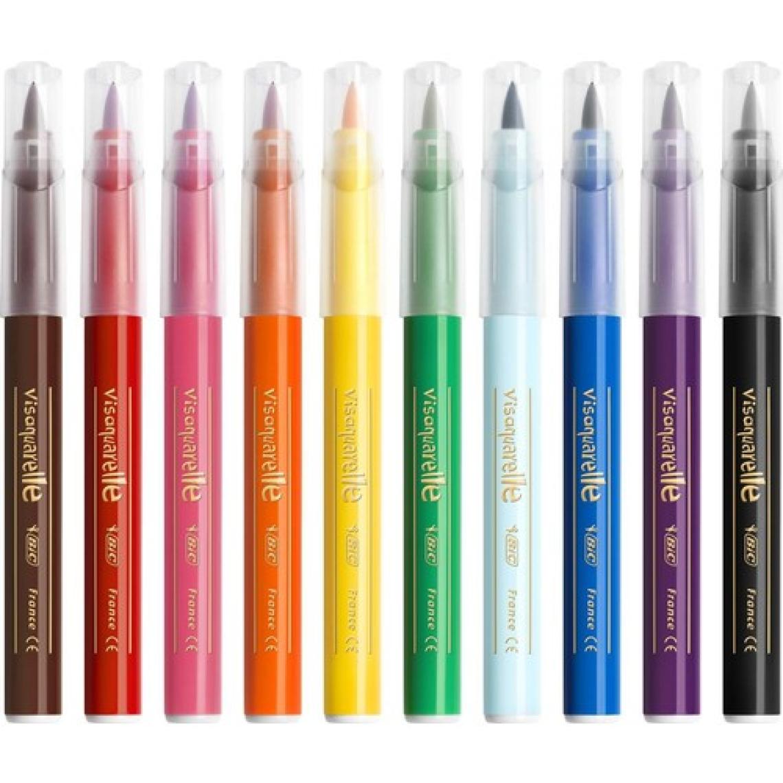 BIC Kids Visaquarelle Fırça Uçlu Keçeli Boya Kalemi 10 Renk