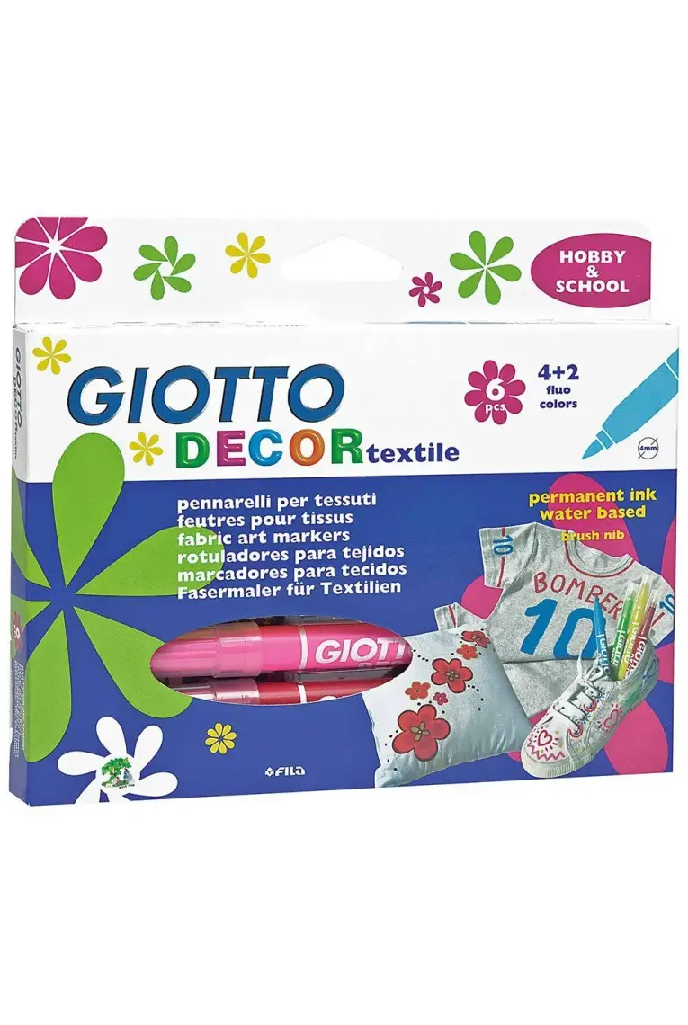 Giotto Decor Textile Kumaş Boyama Kalemi 6 Renk
