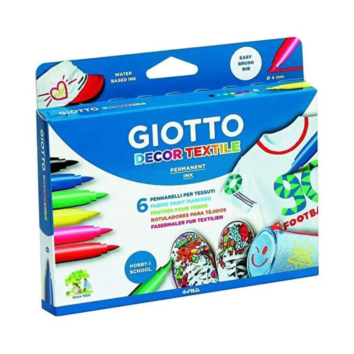 Giotto Decor Textile Kumaş Boyama Kalemi 6 Renk