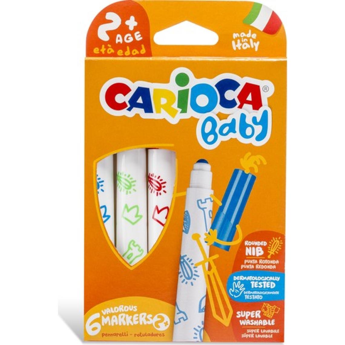 Carioca Jumbo Bebek Süper Yıkanabilir Keçeli Boya Kalemi 6'Lı +2 Yaş
