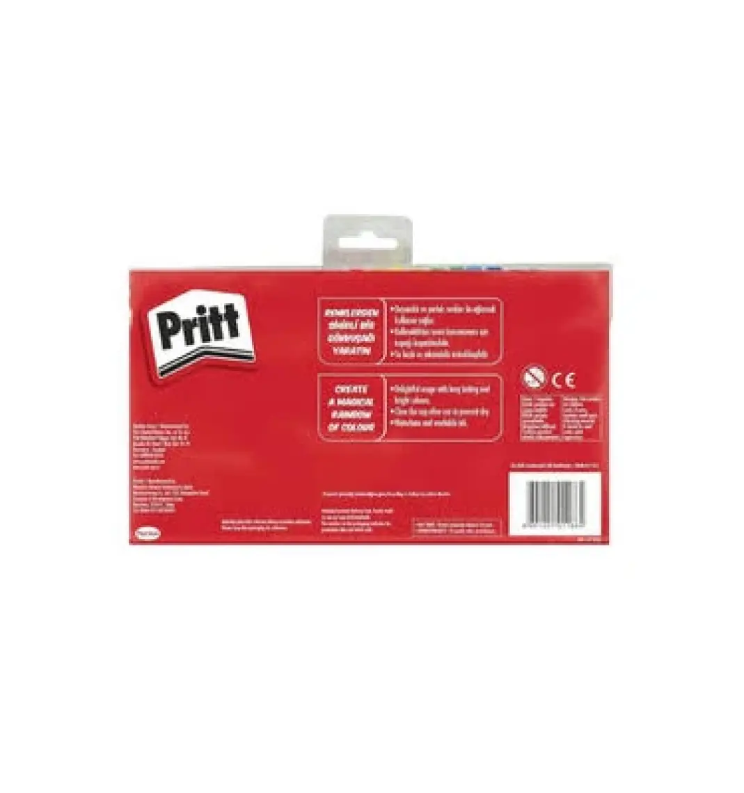 Pritt 24'lü Keçeli Boya Kalemi Seti - Canlı ve Karışık Renkler, Standart Ölçü, Desensiz